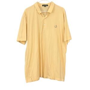The Masters Amen Corner Polo Shirt Yellow Mens XL Cotton Golf Preppy FLAWED